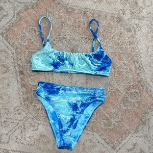 Frankie's Bikinis Blue Tie-Dye Bikini Set